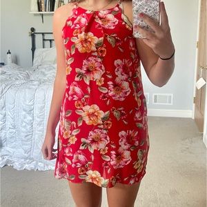 Red floral size large I.N. San Francisco dress